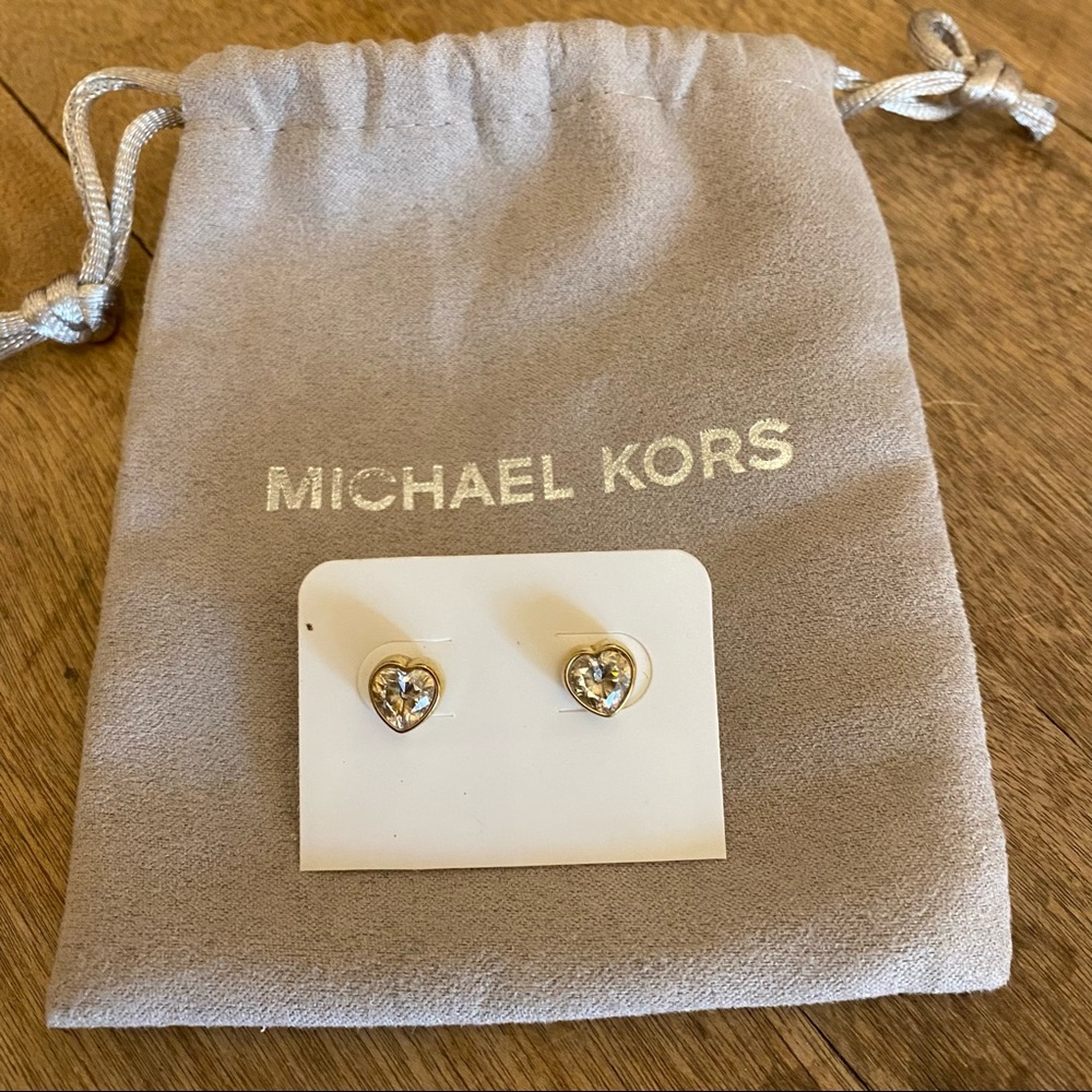 Michael Kors heart-shaped diamond earrings